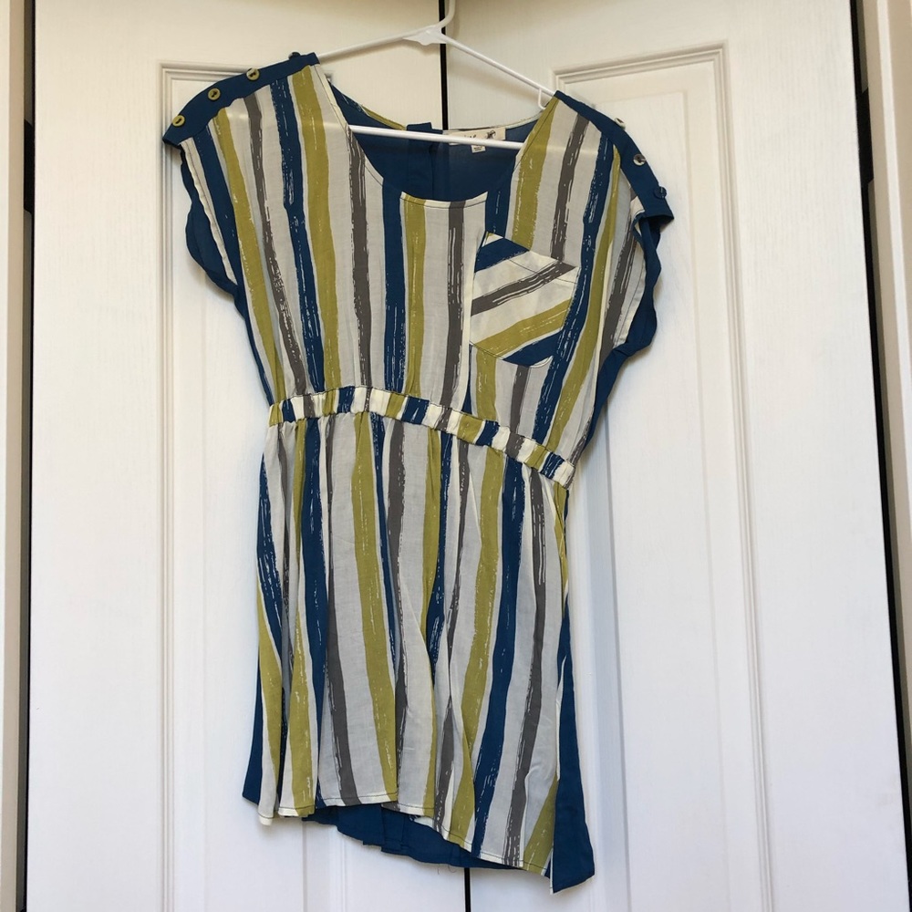 mine Green and Blue Striped Tunic Size S